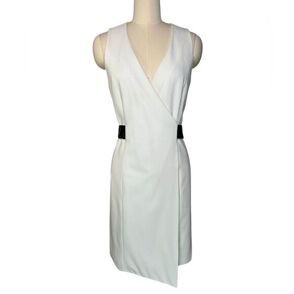 Tibi White Crepe Wrap Mini Dress | Size 10 - Picture 5 of 10